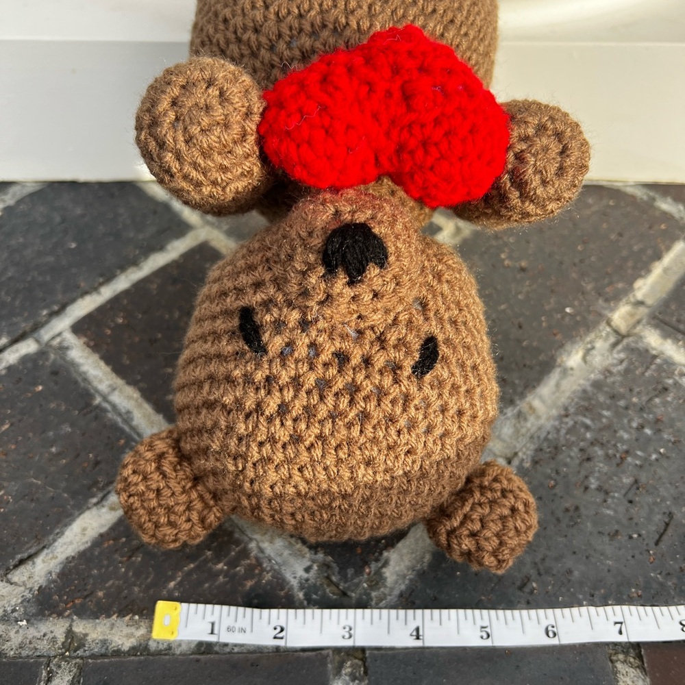 Hand Crocheted Honey the Valentine’s Day Bear Stuffed Animal Plushie! - Picture 12 of 13